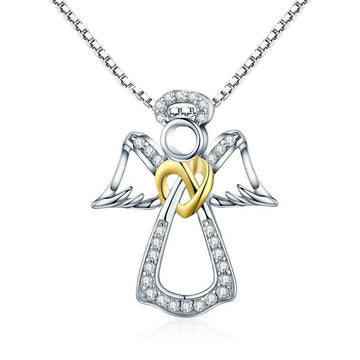 Platinum and Gold Plated Angel Necklace