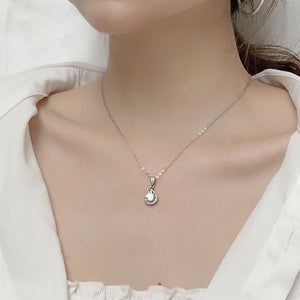 925 Sterling Silver Moissanite Water Drop Clavicle Necklace