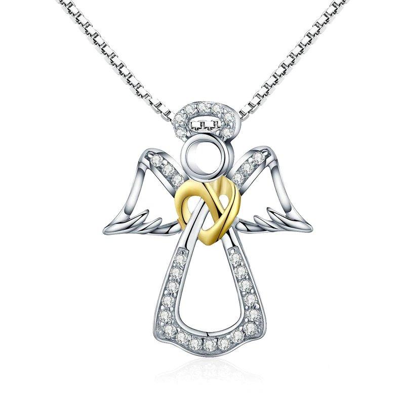 Platinum and Gold Plated Angel Necklace