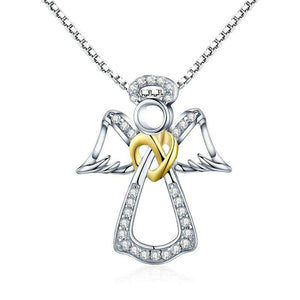 Platinum and Gold Plated Angel Necklace
