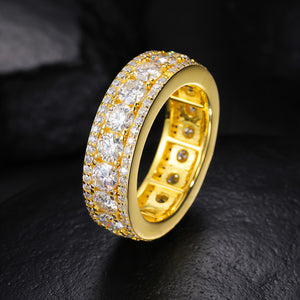 7-Carat Moissanite Gold-Plated Silver Ring