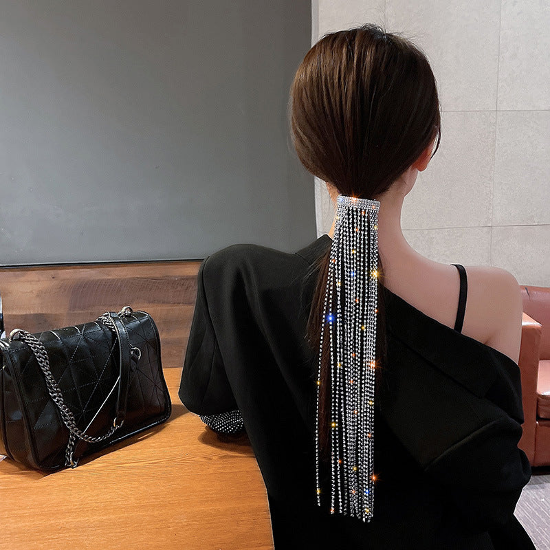 Rhinestone Long Tassel Hairpin