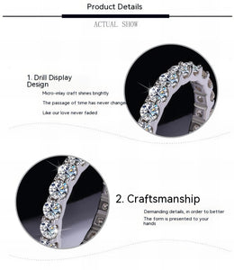 Women Moissanite s925 Sterling Silver Ring
