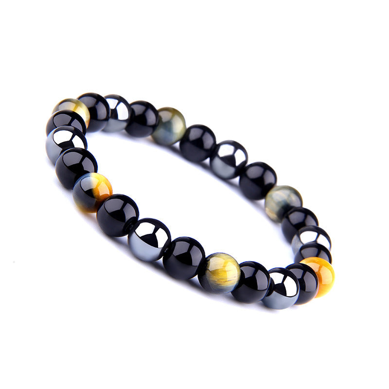 Tiger Eye Obsidian Hematite Bracelet