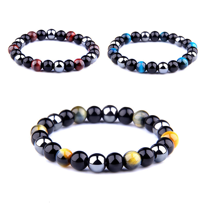 Tiger Eye Obsidian Hematite Bracelet