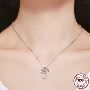 Platinum and Gold Plated Angel Necklace