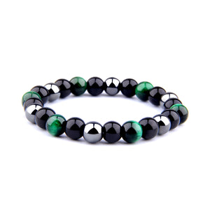 Tiger Eye Obsidian Hematite Bracelet