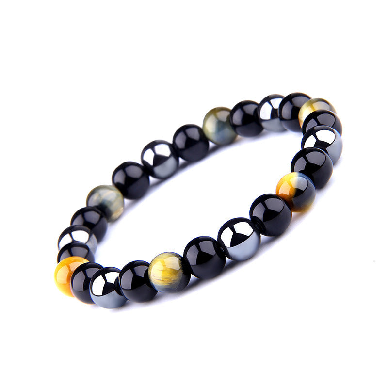 Tiger Eye Obsidian Hematite Bracelet