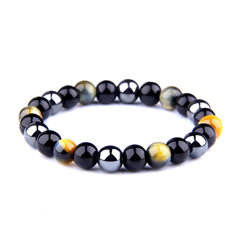 Tiger Eye Obsidian Hematite Bracelet