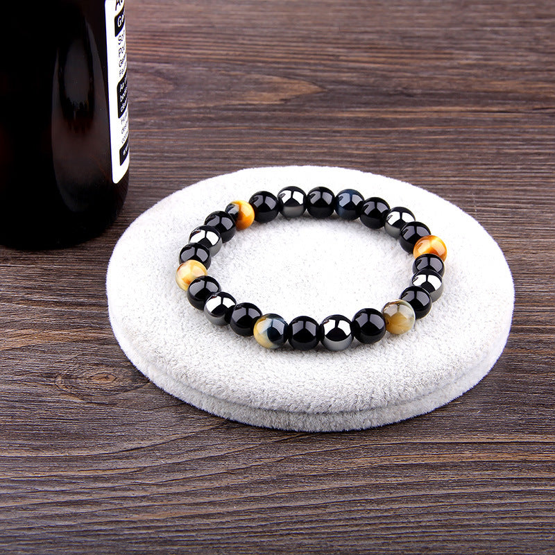 Tiger Eye Obsidian Hematite Bracelet