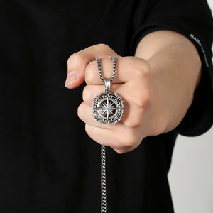 Titanium Compass Necklace