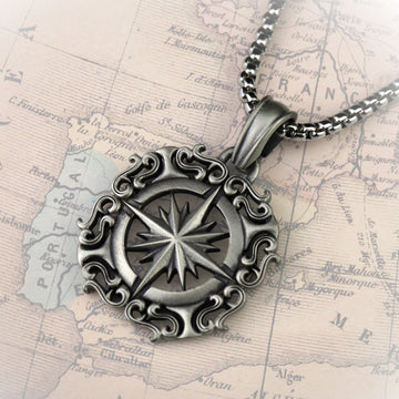 Titanium Compass Necklace