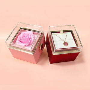 Rotating Gift Box with Rose and Necklace