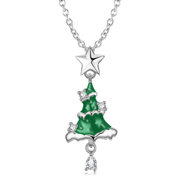 Christmas Tree Sterling Silver Necklace