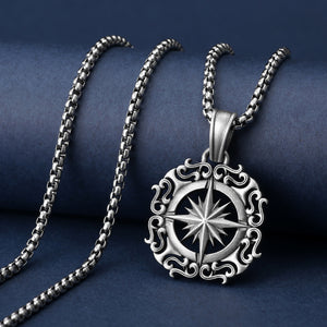 Titanium Compass Necklace