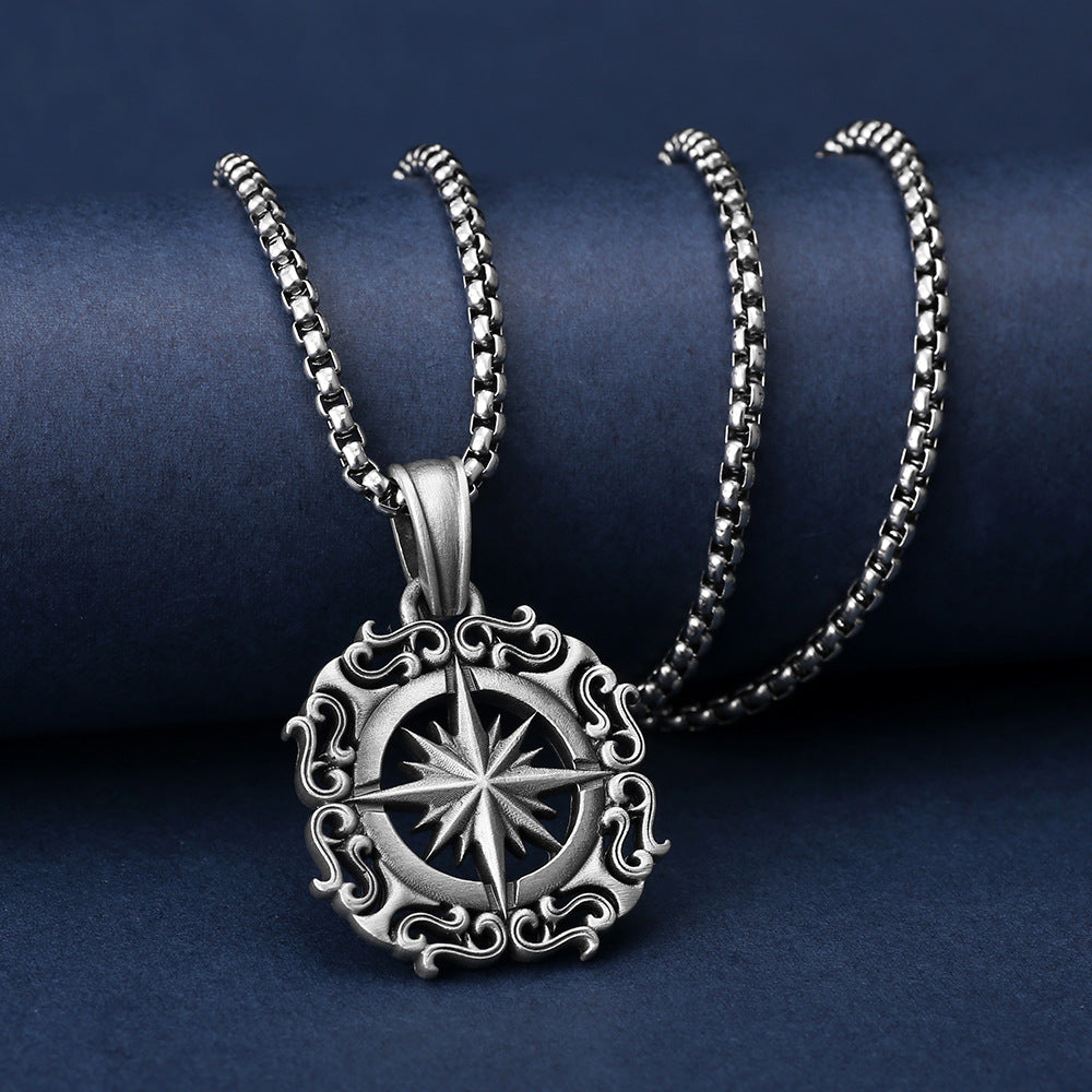 Titanium Compass Necklace