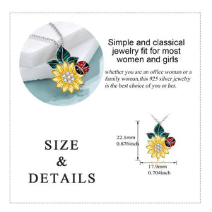 Sunflower & Ladybug S925 Sterling Silver Necklace