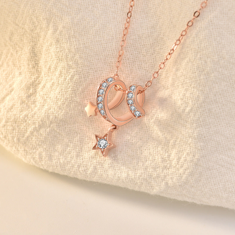 Girl CZ Wish Meteor Stars 925 Sterling Silver Necklace