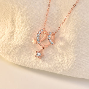 Girl CZ Wish Meteor Stars 925 Sterling Silver Necklace