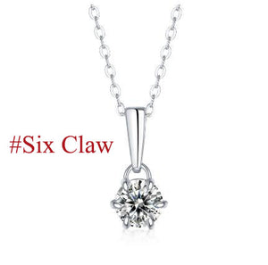 Moissanite CZ Round Waterdrop Flower 925 Sterling Silver Necklace