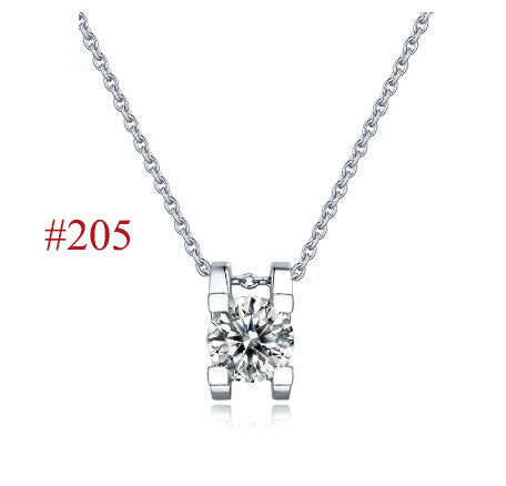 Moissanite CZ Round Waterdrop Flower 925 Sterling Silver Necklace
