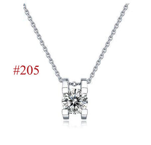 Moissanite CZ Round Waterdrop Flower 925 Sterling Silver Necklace