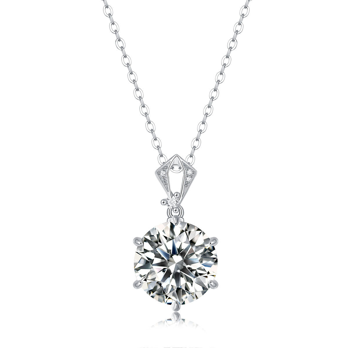 Onglint 10-Carat Round Moissanite Necklace