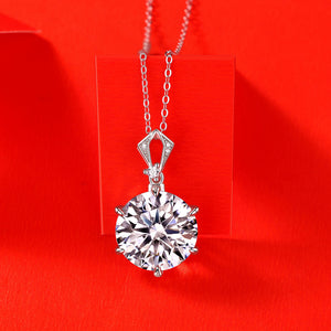 Onglint 10-Carat Round Moissanite Necklace