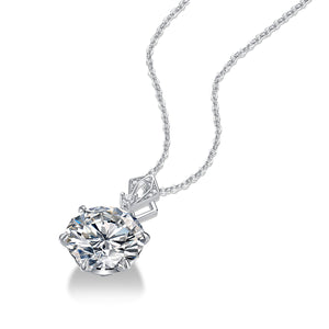 Onglint 10-Carat Round Moissanite Necklace