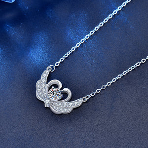 New Moissanite CZ Swan 925 Sterling Silver Necklace