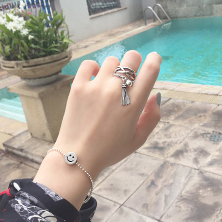 Vintage Celtic Knot Bohemia 925 Sterling Silver Adjustable Finger Ring