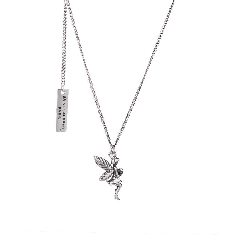 Vintage Guardian Angel 925 Sterling Silver Necklace