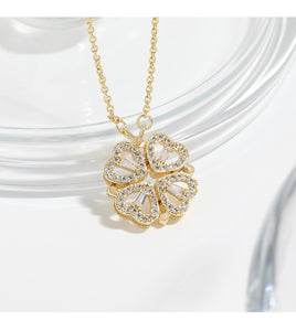 Four Hearts Clover Necklace