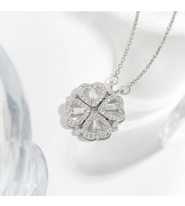 Sterling Silver Heart Clover Necklace