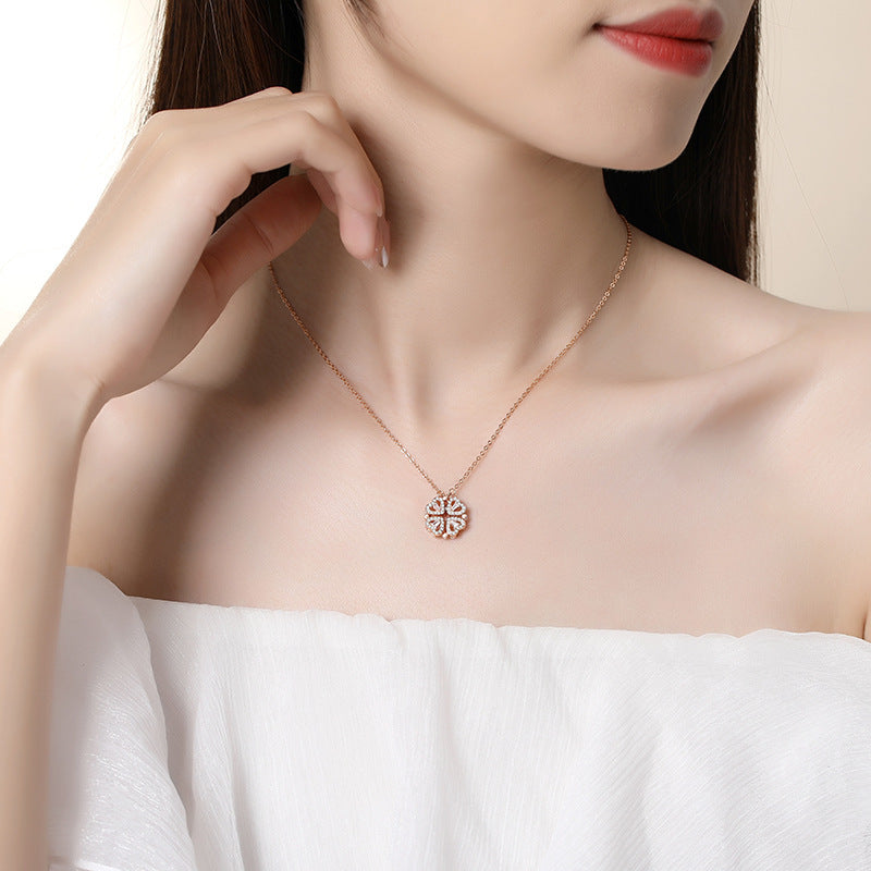 Four Hearts Clover Necklace