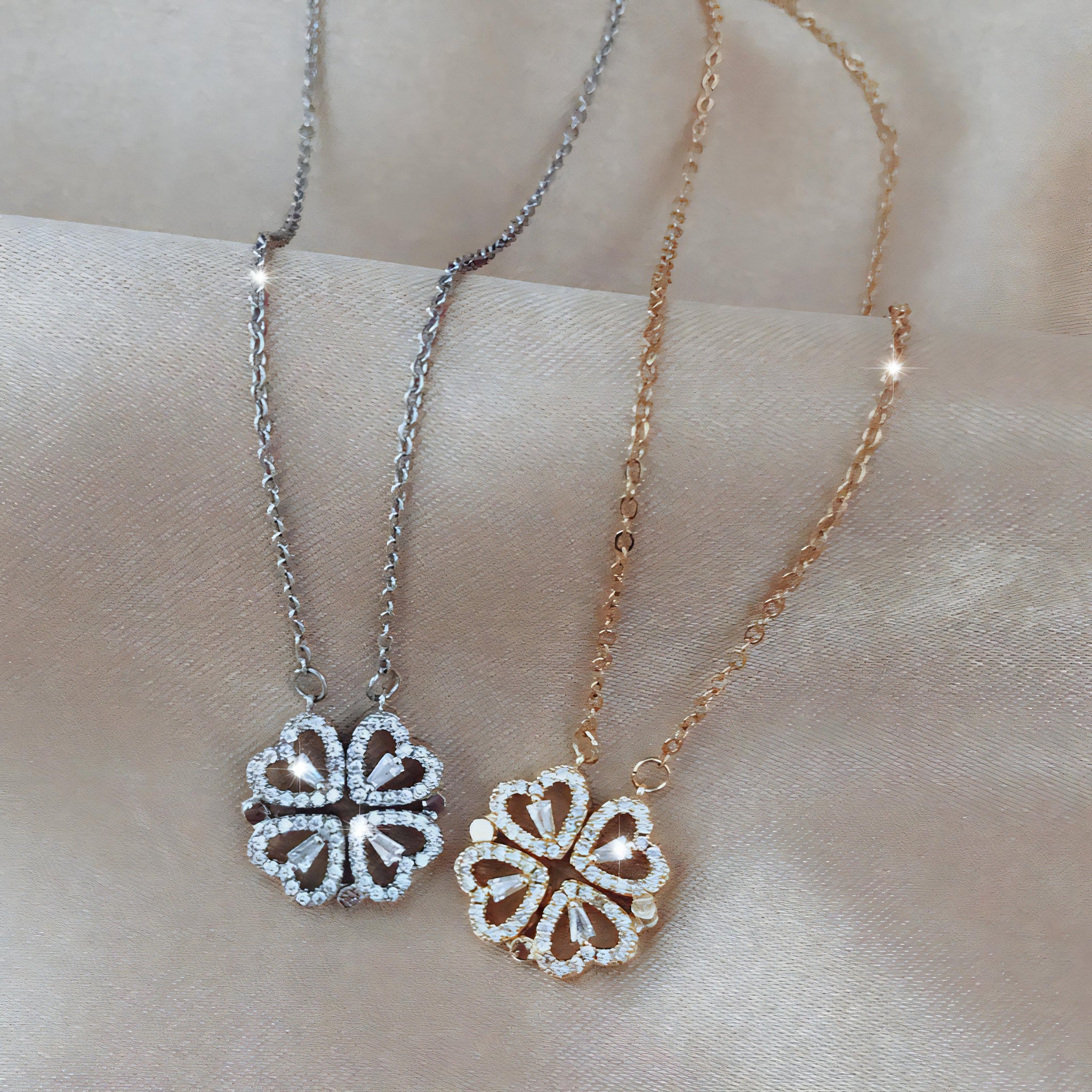 Four Hearts Clover Necklace