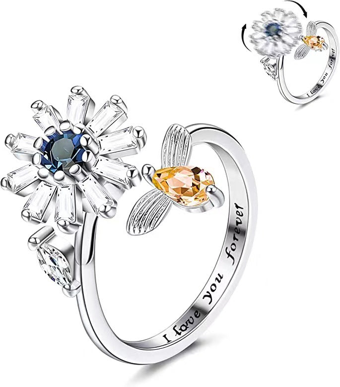 Stylish Spinning Flower Ring