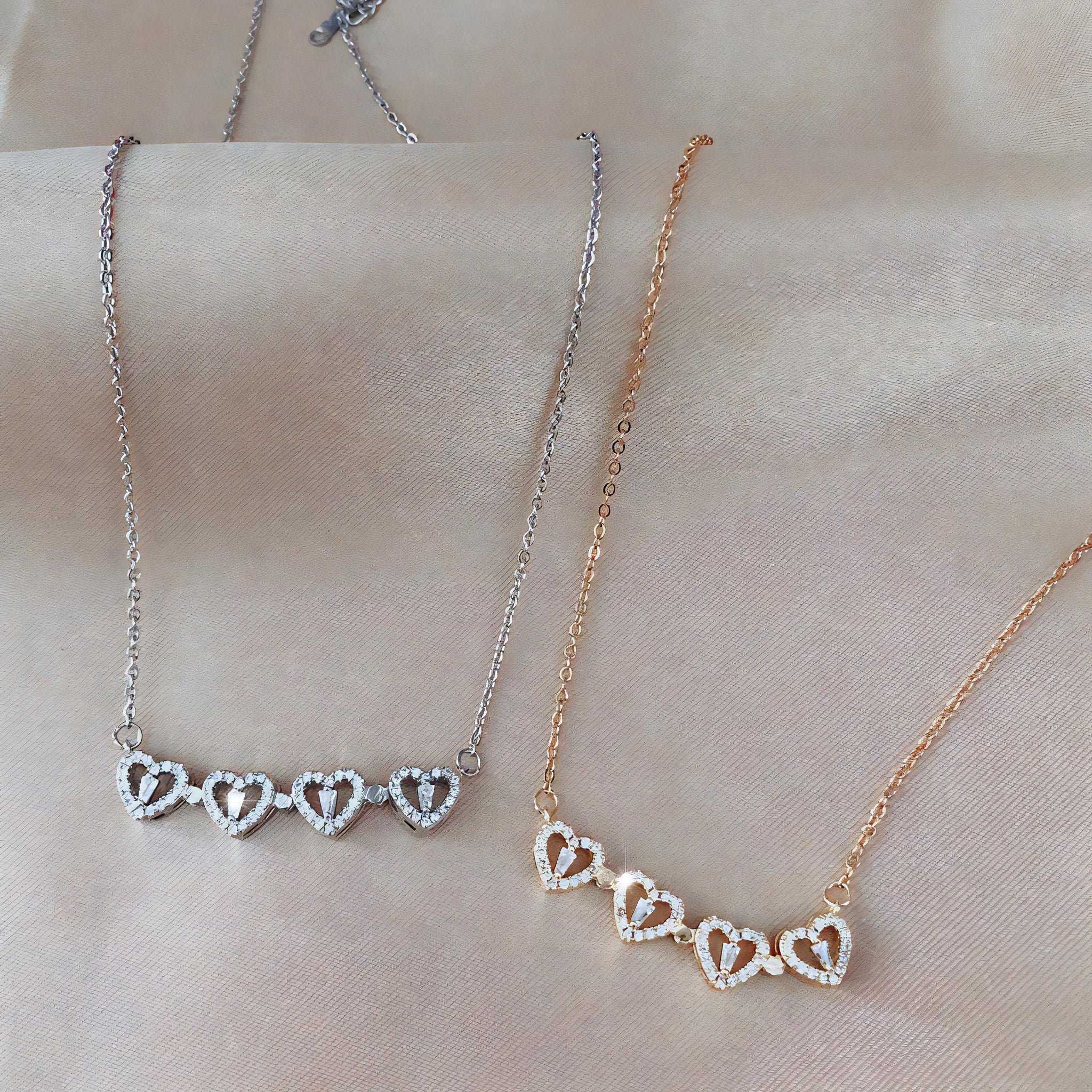 Four Hearts Clover Necklace